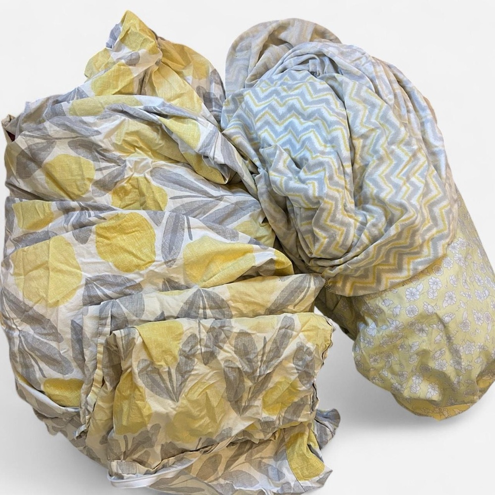 Laura Ashley Yellow and Gray Bedding Set
